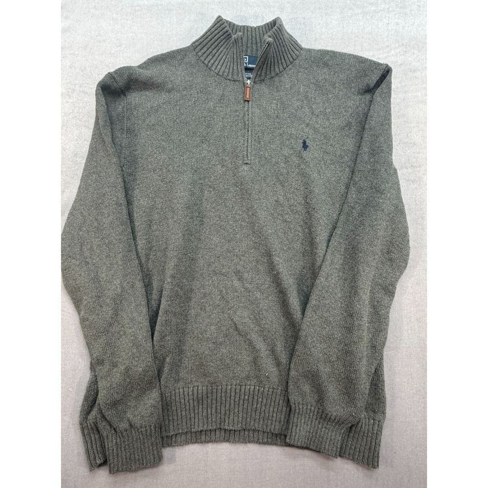 Polo Ralph Lauren Zip Up Sweater Quarter Zip Small Pony XL Brown